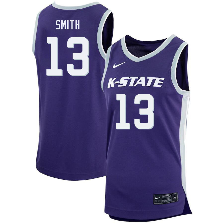 Men #13 Mark Smith Kansas State Wildcats College Basketball Jerseys Sale-Purple - Click Image to Close